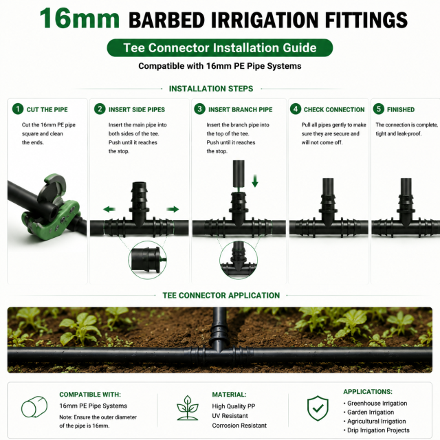 16mm Barbed Irrigation Fittings for PE Pipe Systems,Aquagrowirrigation,16mm Barbed Irrigation Fittings for PE Pipe Systems