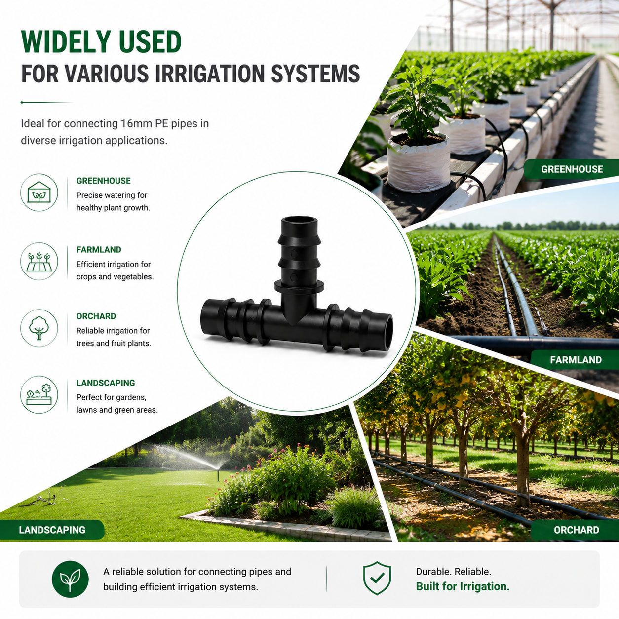 16mm Barbed Irrigation Fittings for PE Pipe Systems,Aquagrowirrigation,16mm Barbed Irrigation Fittings for PE Pipe Systems
