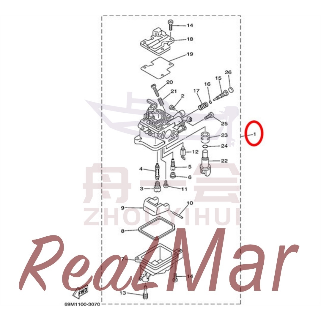 CARBURETOR ASSY 1 (69M-14301-00),Dimo,CARBURETOR ASSY 1 (69M-14301-00)-Dimo