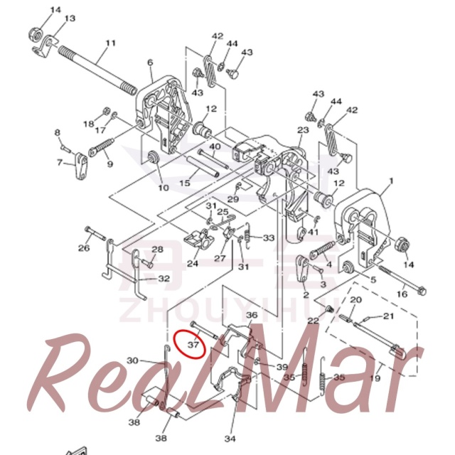 SHAFT  TILT LOCK (68T-43611-00),Dimo,SHAFT  TILT LOCK (68T-43611-00)-Dimo