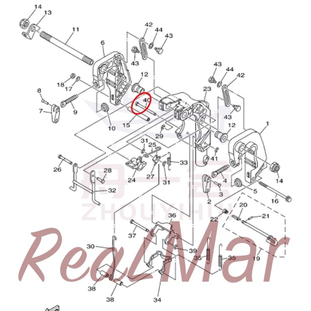 SHAFT  REVERSE LOCK (68T-43659-00),Dimo,SHAFT  REVERSE LOCK (68T-43659-00)-Dimo