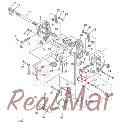 HANDLE  TRANSOM CLAMP (6E0-43118-01),Dimo,HANDLE  TRANSOM CLAMP (6E0-43118-01)-Dimo
