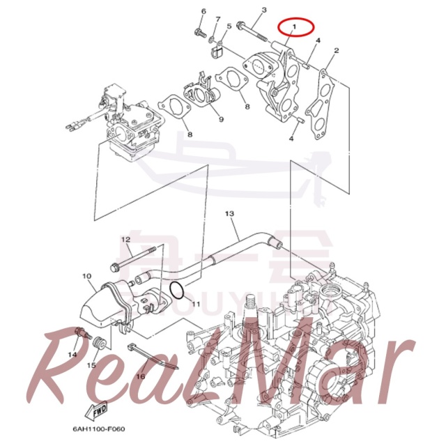 MANIFOLD 1 (6AH-13641-00-94),Dimo,MANIFOLD 1 (6AH-13641-00-94)-Dimo