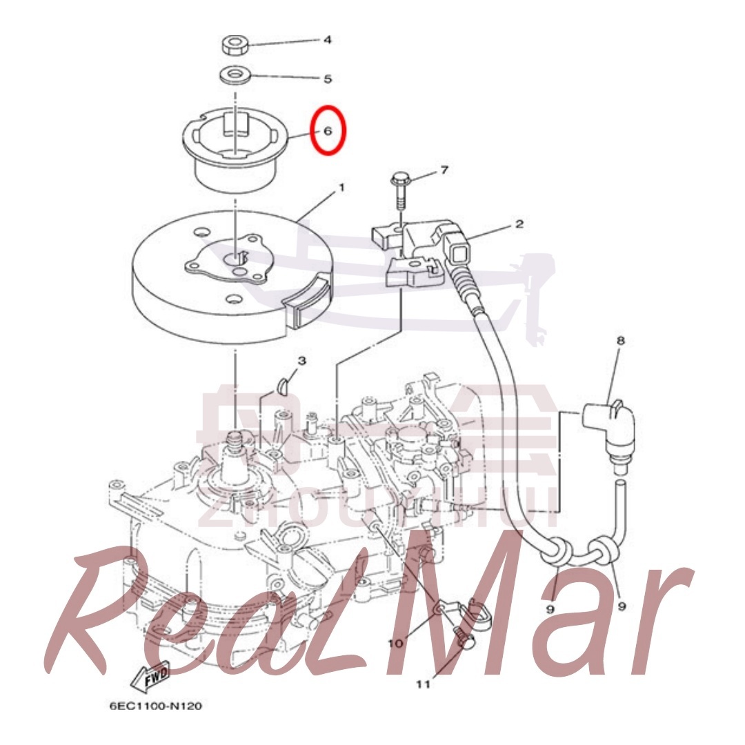 PULLEY  STARTER (6BX-15723-00),Dimo,PULLEY  STARTER (6BX-15723-00)-Dimo
