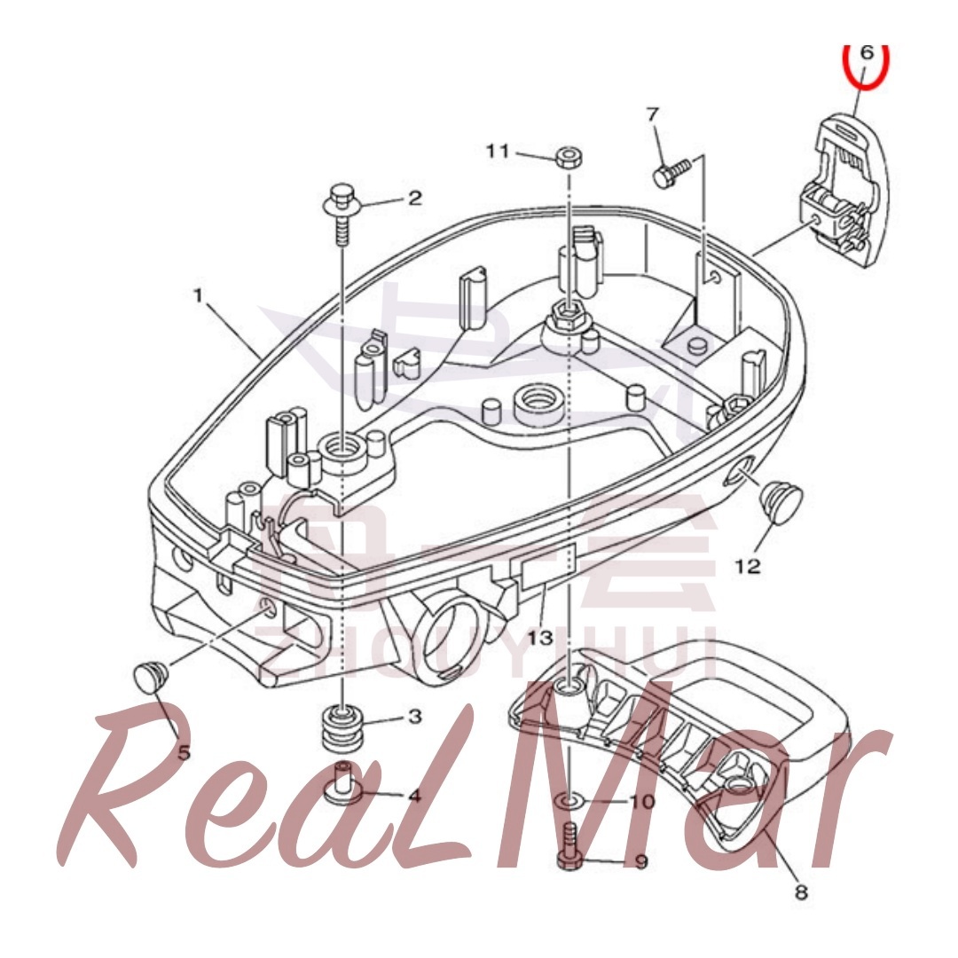 COWLING CLAMP COMP. (68T-42801-00),Dimo,COWLING CLAMP COMP. (68T-42801-00)-Dimo