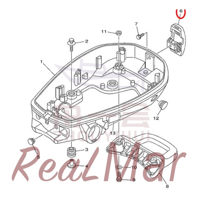 COWLING CLAMP COMP. (68T-42801-00),Dimo,COWLING CLAMP COMP. (68T-42801-00)-Dimo