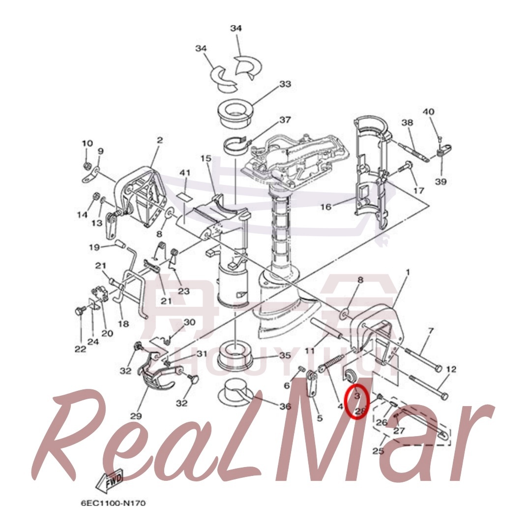PAD  TRANSOM CLAMP (648-43114-01),Dimo,PAD  TRANSOM CLAMP (648-43114-01)-Dimo