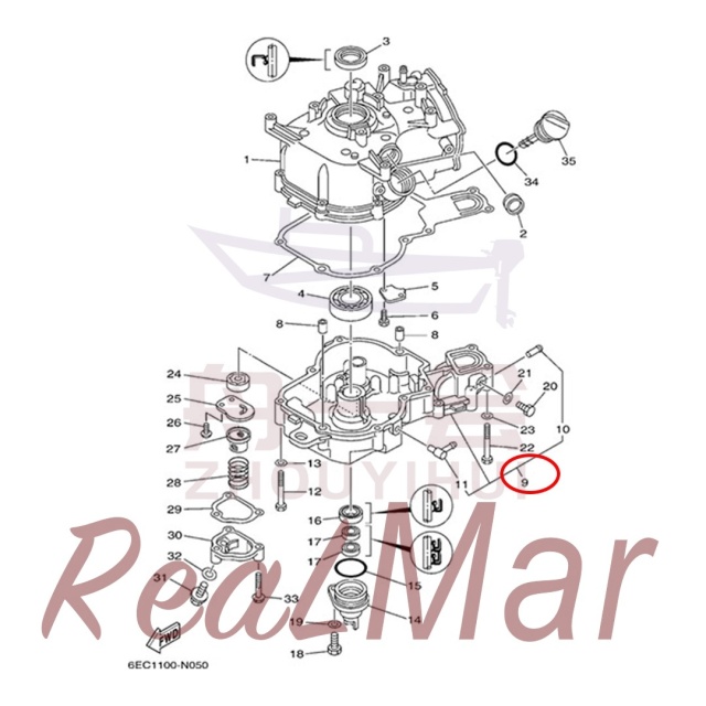 CRANKCASE 1 (6BX-E5111-00-1S),Dimo,CRANKCASE 1 (6BX-E5111-00-1S)-Dimo