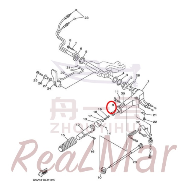 BOLT  FRICTION ADJUSTING (6G1-42125-01),Dimo,BOLT  FRICTION ADJUSTING (6G1-42125-01)-Dimo