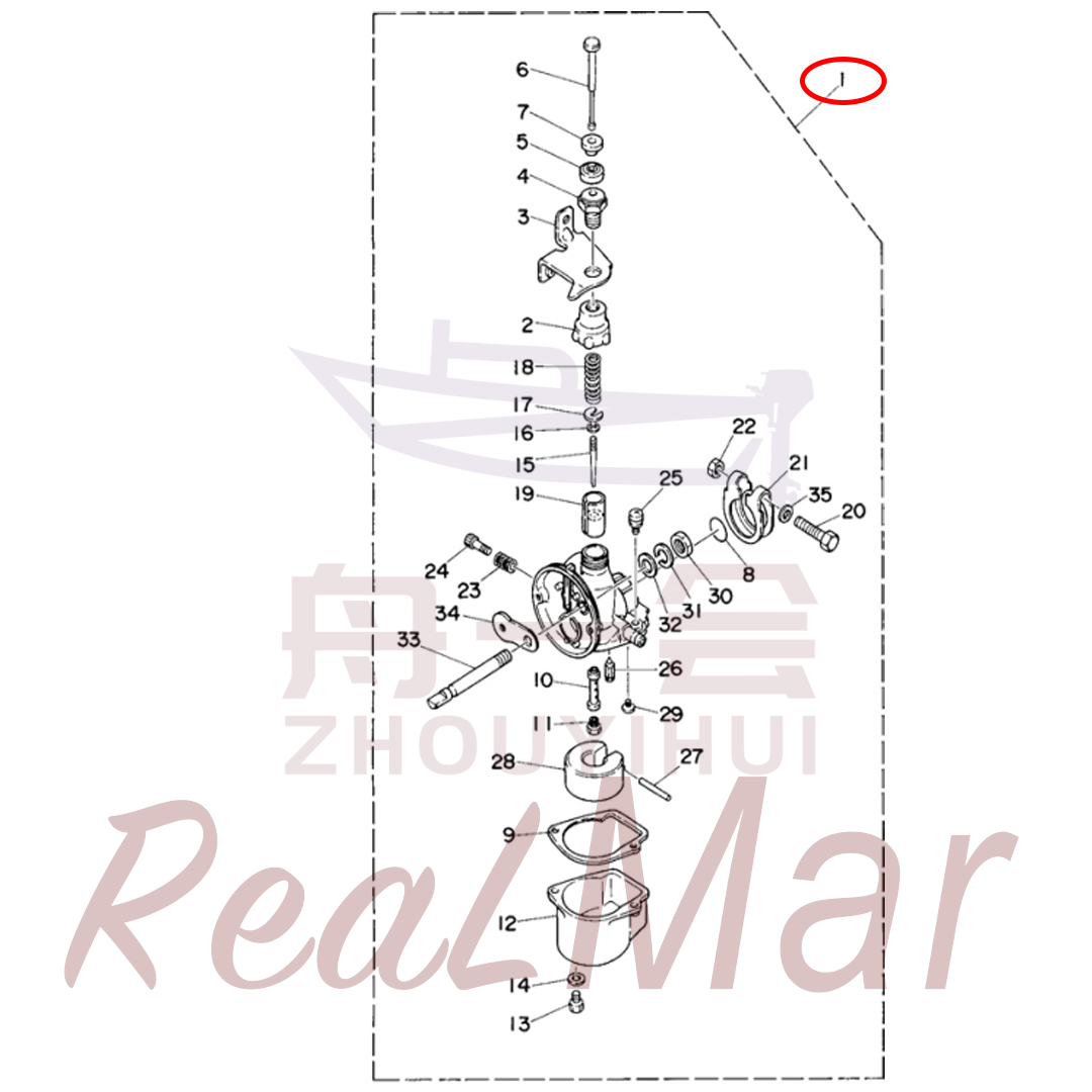 CARBURETOR ASSY 1 (6A1-14301-03),Dimo,CARBURETOR ASSY 1 (6A1-14301-03)-Dimo