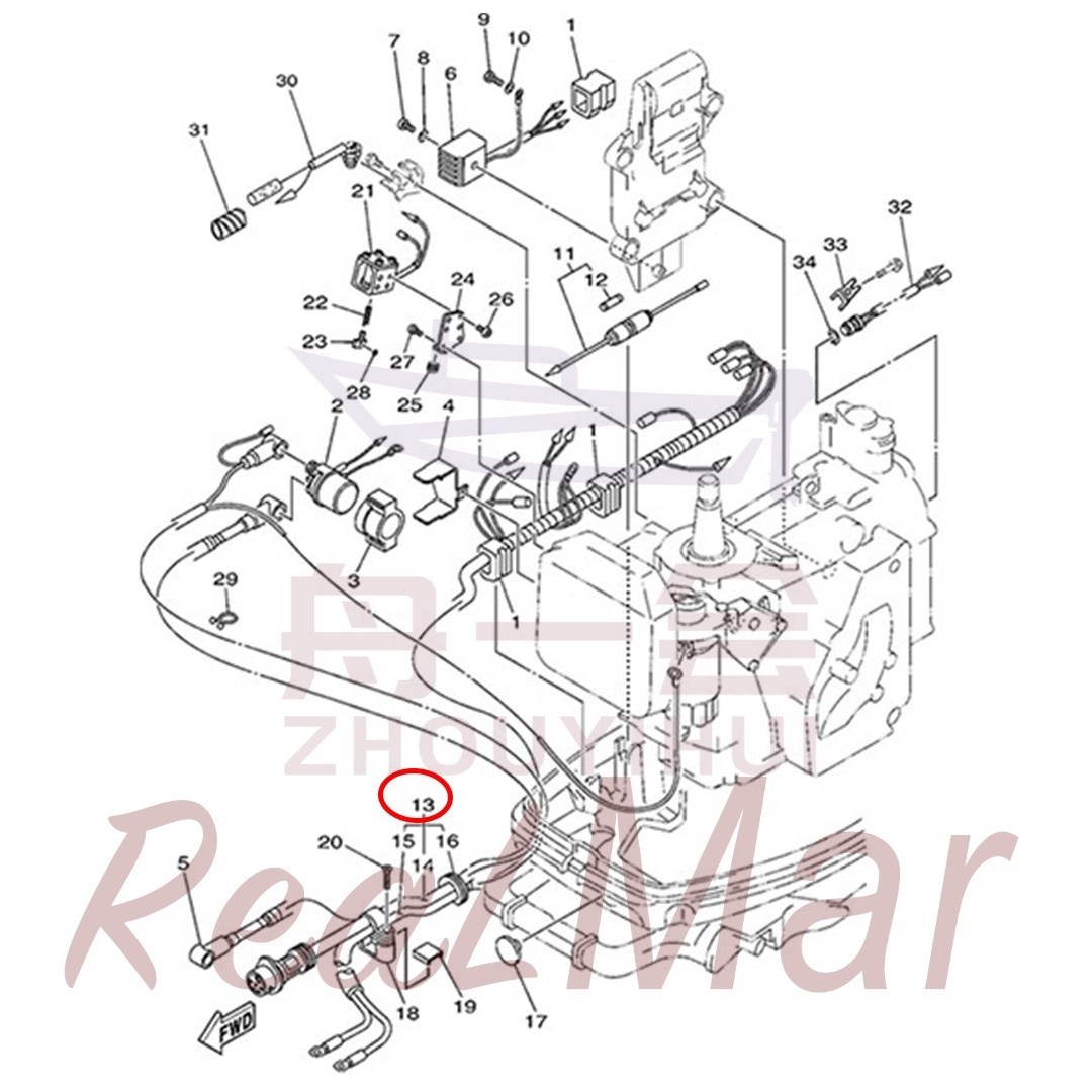 WIRE HARNESS ASSY 2 (61T-82580-00),Dimo,WIRE HARNESS ASSY 2 (61T-82580-00)-Dimo