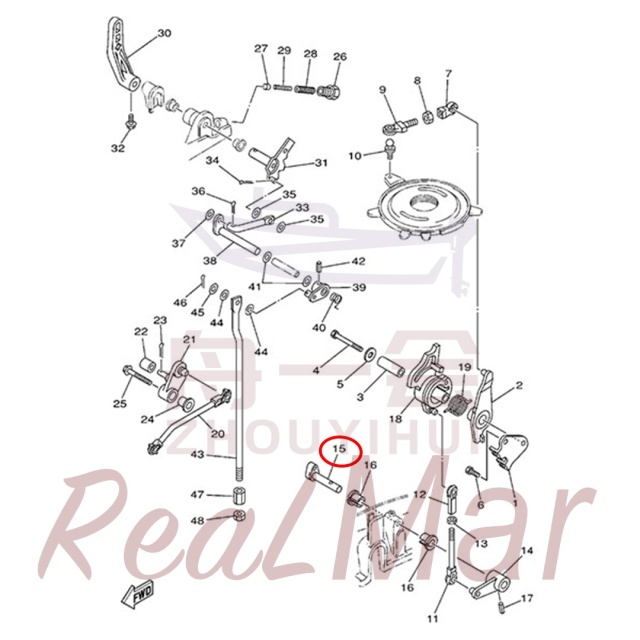 SHAFT  THROTTLE CONTROL (656-42153-00-94),Dimo,SHAFT  THROTTLE CONTROL (656-42153-00-94)-Dimo