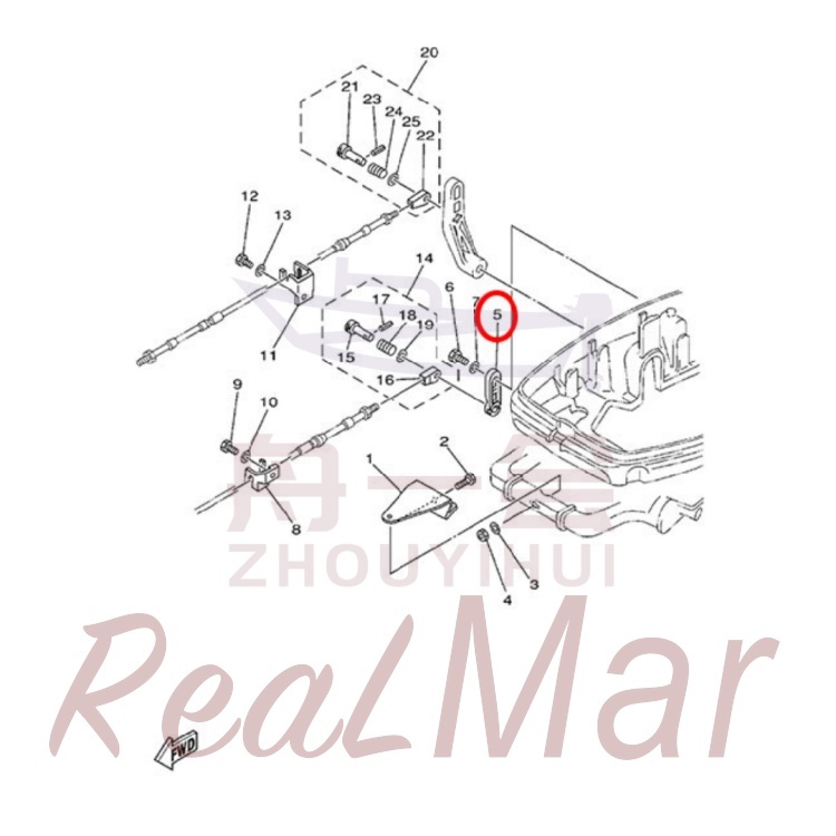 THROTTLE LEVER  CONTROL (648-48534-50-4D),Dimo,THROTTLE LEVER  CONTROL (648-48534-50-4D)-Dimo