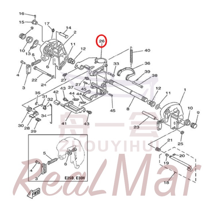 BRACKET  SWIVEL 1 (689-43311-03-4D),Dimo,BRACKET  SWIVEL 1 (689-43311-03-4D)-Dimo