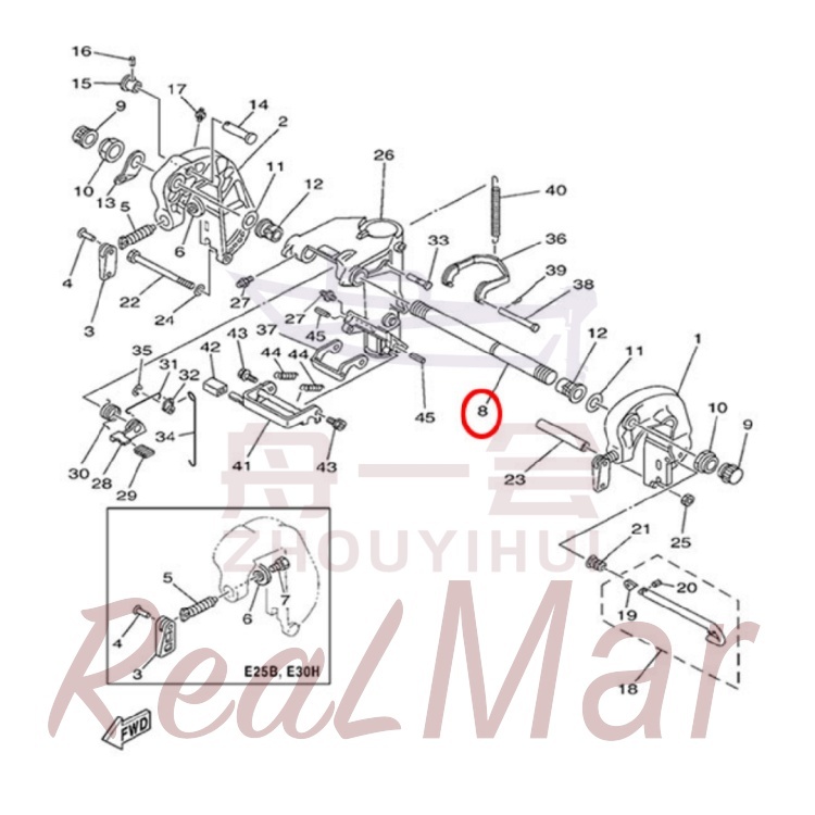 BOLT  CLAMP BRACKET (6J8-43131-01),Dimo,BOLT  CLAMP BRACKET (6J8-43131-01)-Dimo