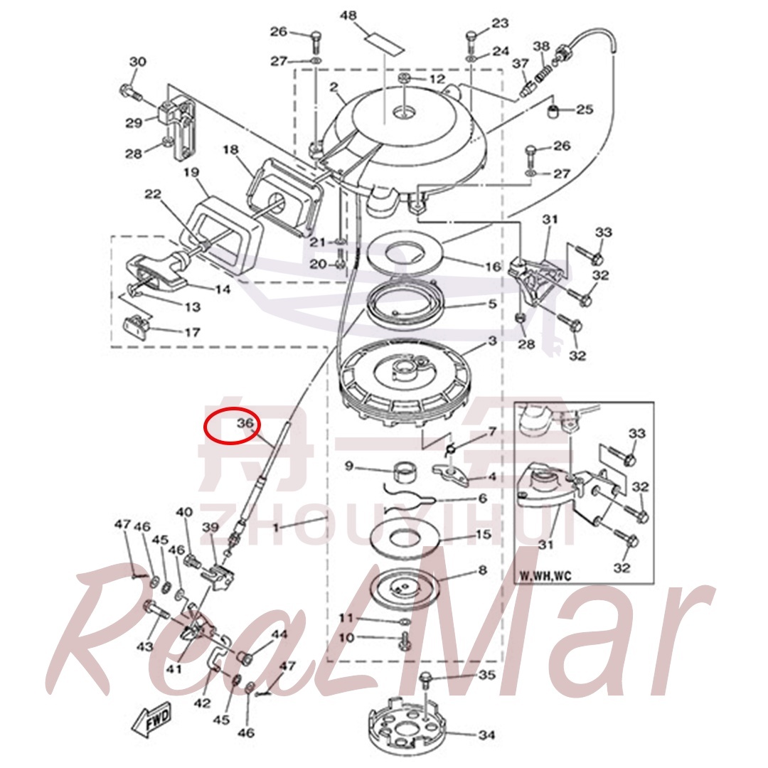 CABLE COMP.  STARTER STOP (61T-15770-00),Dimo,CABLE COMP.  STARTER STOP (61T-15770-00)-Dimo