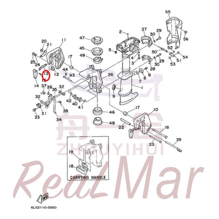 SCREW  TRANSOM CLAMP (6E0-43116-01),Dimo,SCREW  TRANSOM CLAMP (6E0-43116-01)-Dimo