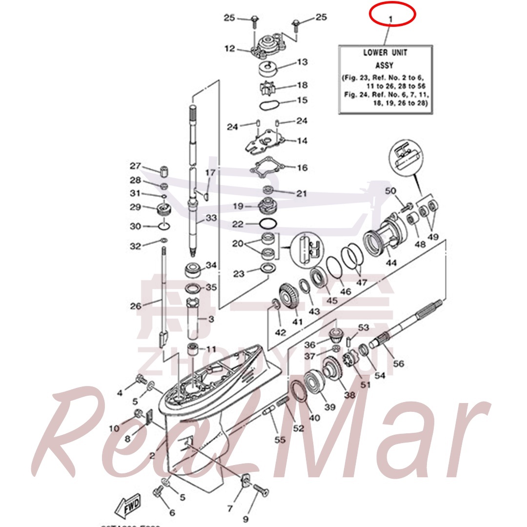 LOWER UNIT ASSY (66T-45300-01-4D),Dimo,LOWER UNIT ASSY (66T-45300-01-4D)-Dimo