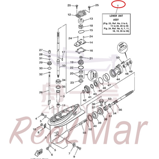 LOWER UNIT ASSY (66T-45300-01-4D),Dimo,LOWER UNIT ASSY (66T-45300-01-4D)-Dimo