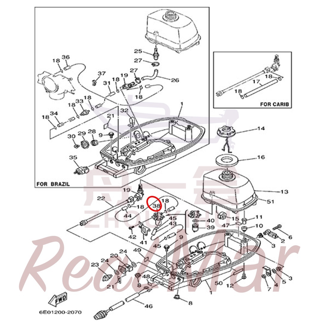 FUEL COCK ASSY 1 (6E0-24500-60),Dimo,FUEL COCK ASSY 1 (6E0-24500-60)-Dimo