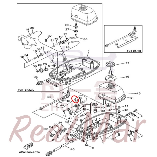 FUEL COCK ASSY 1 (6E0-24500-60),Dimo,FUEL COCK ASSY 1 (6E0-24500-60)-Dimo