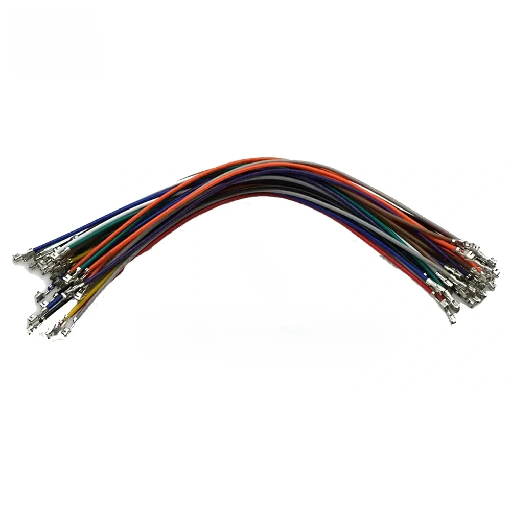 100pcs XH2.54mm 26/24/22Awg XHB Single/Double Ended Terminal Crimped 6/10/15/20/30/50/100cm Electronic Terminal PVC Color Wire