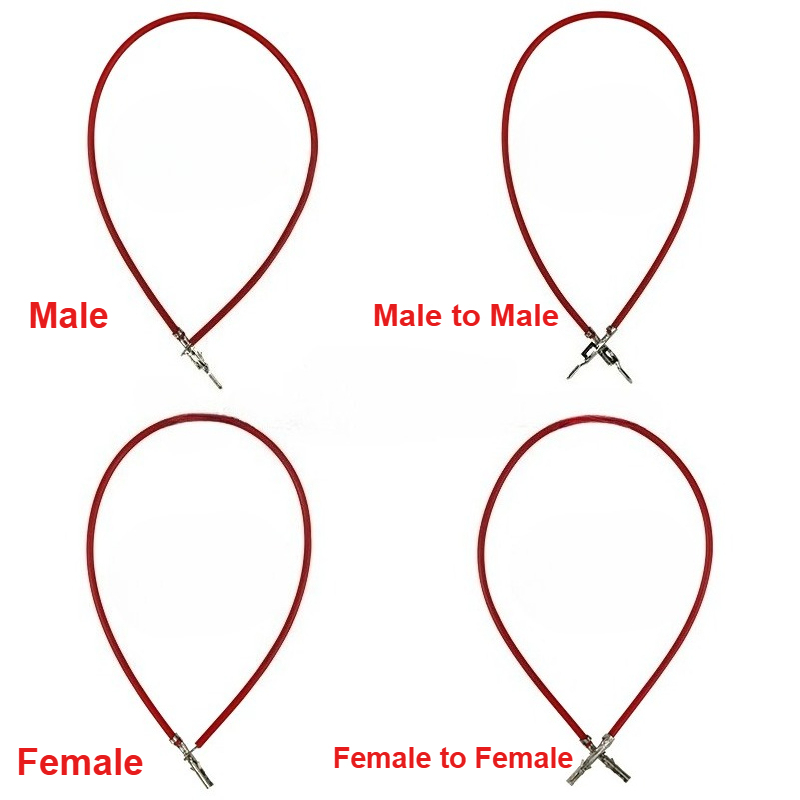 100PCS MX3.0 Male Female Terminal Single head 1007-20AWG Line Wire Tail Tinned Single Wire Harness Length 20CM