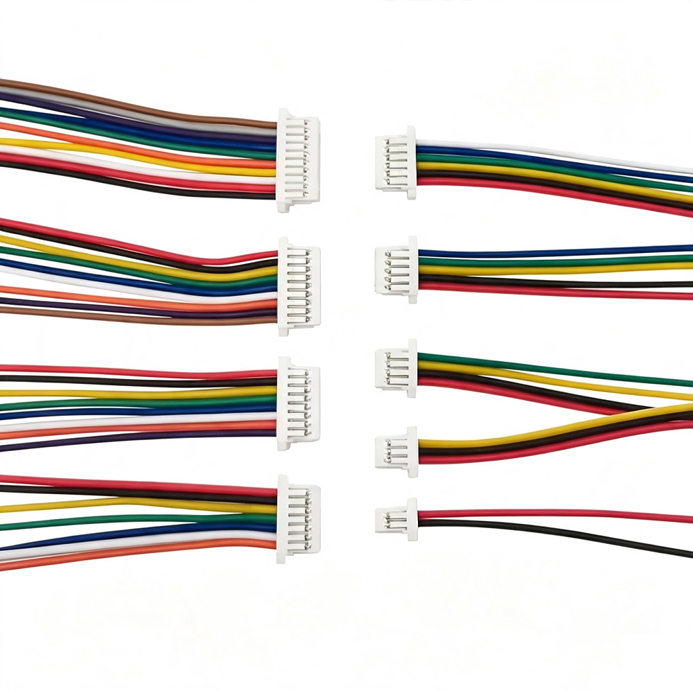 100 pieces SH1.0MM Terminal Connection Wires 2P-12P 100mm-500mm Single/Double-Ended 1571-30AWG Electronic Wires