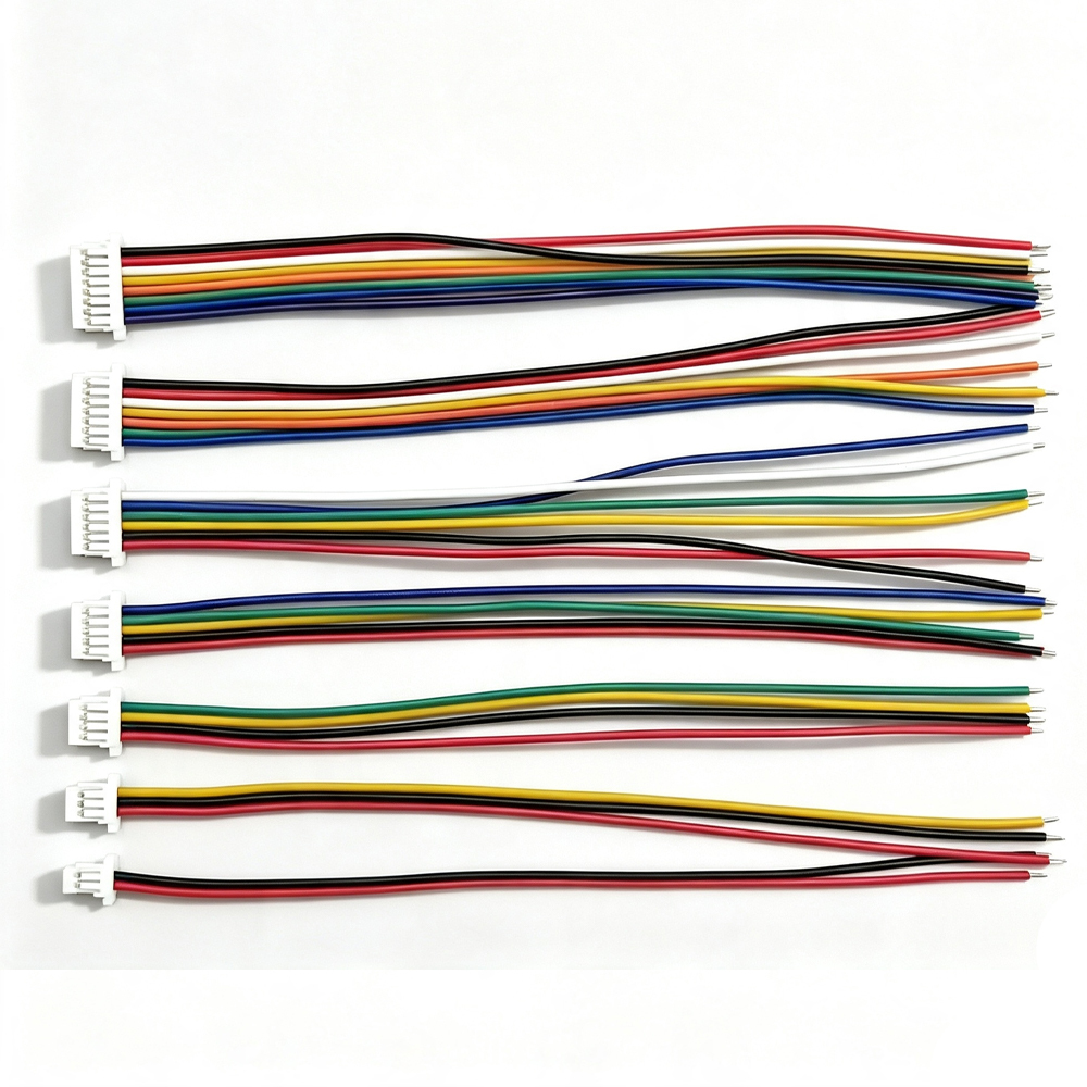 100 pieces SH1.0MM Terminal Connection Wires 2P-12P 100mm-500mm Single/Double-Ended 1571-30AWG Electronic Wires