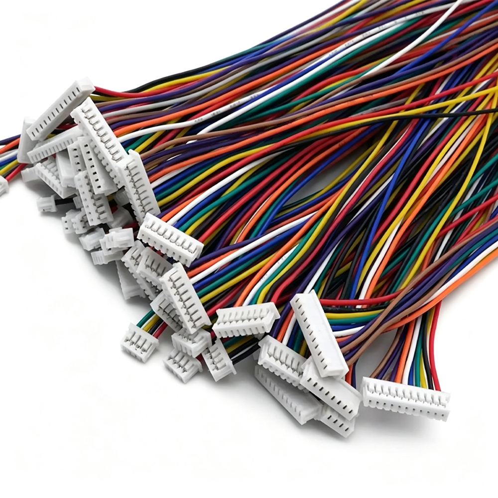 100pcs JST1.25mm 2-12p Single/Double Head 28AWG Terminal Wire, Electronic Wire Pug Wire 10-30cm