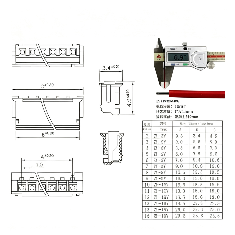 100pcs ZH1.5mm Terminal Wires 1.5mm Zpacing 28AWG Colored Electronic Wires  2P/3P/4P/ 5P/6P-12P Connections 10-50CM