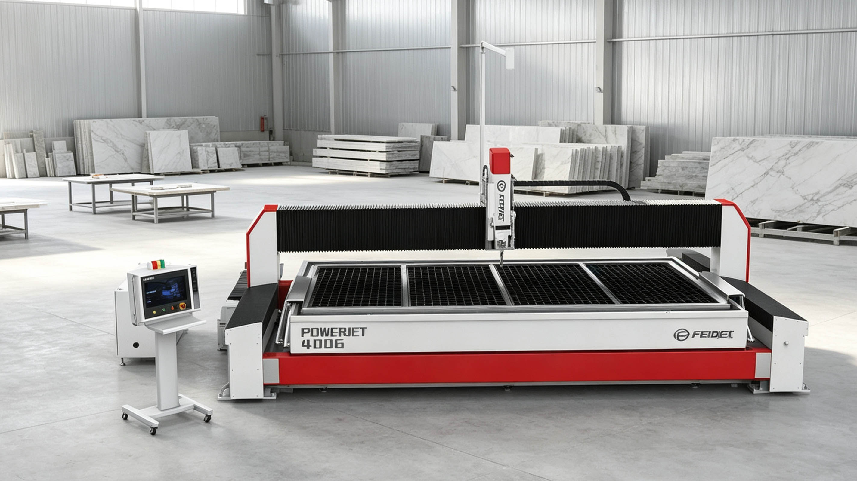 Gantry waterjet cutting machine for marble and stone