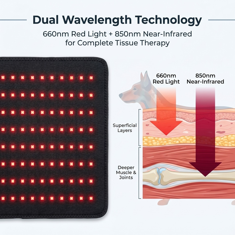 Red light therapy pet mat