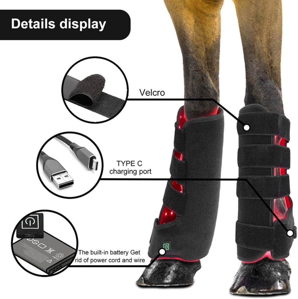 Horse red light treatment boots