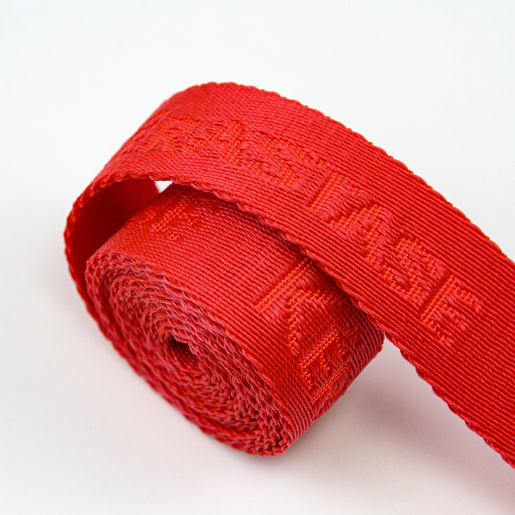 Red Polypropylene Jacquard Webbing