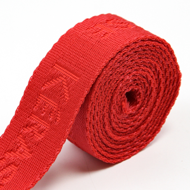 Red Polypropylene Jacquard Webbing