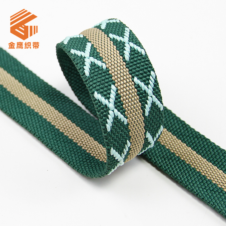Factory wholesale 35mm polyester jacquard webbing luggage backpack shoulder strap sports equipment webbing messenger bag shoulder strap