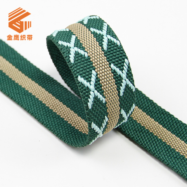 Factory wholesale 35mm polyester jacquard webbing luggage backpack shoulder strap sports equipment webbing messenger bag shoulder strap