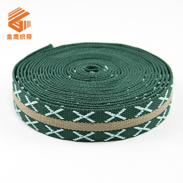 Factory wholesale 35mm polyester jacquard webbing luggage backpack shoulder strap sports equipment webbing messenger bag shoulder strap