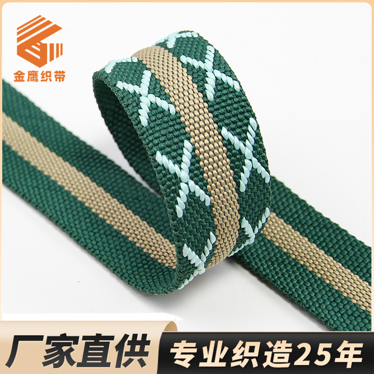 Factory wholesale 35mm polyester jacquard webbing luggage backpack shoulder strap sports equipment webbing messenger bag shoulder strap
