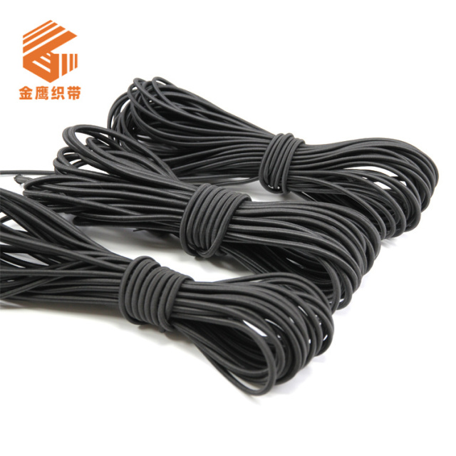 Manufacturer 4mm-6mm black round latex elastic rope rubber band trampoline rope sports tension rope round elastic rope