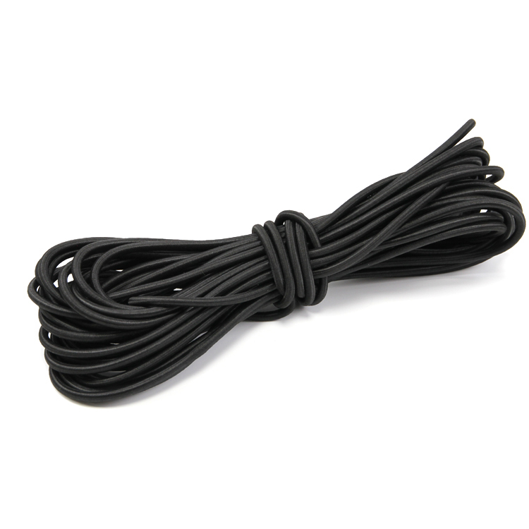 Manufacturer 4mm-6mm black round latex elastic rope rubber band trampoline rope sports tension rope round elastic rope