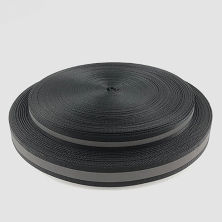 Polyester reflective webbing
