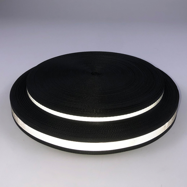 Polyester reflective webbing