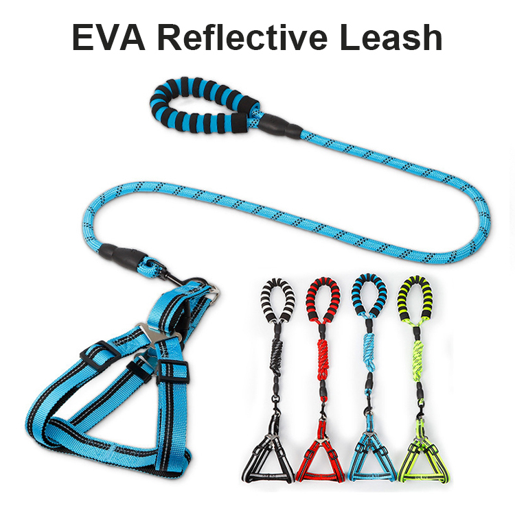 Pet Supplies Wholesale Pet Product Pet Tape Custom Leash Dog EVA Reflective Chest And Back Traction Leashes