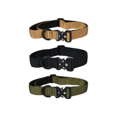 Pet Collar Neck Set Dog Leash Dog Ring Nylon Heavy Duty Tactical Pet Collar Walking Dog Training Collar For Outdoor