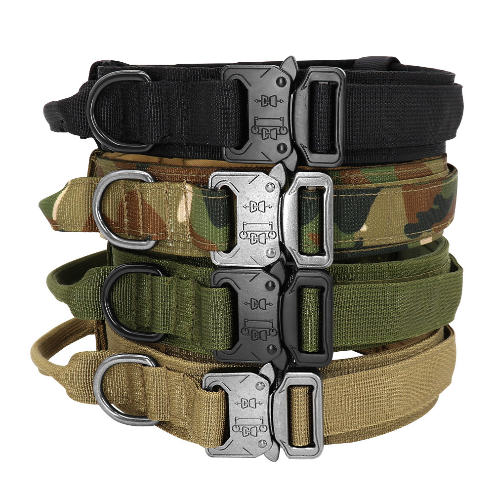 Nylon Heavy Duty Tactical Pet Collar Custom Pet Webbing Neck Set Training Collar Dog Tactical Collar Buckles For Horse