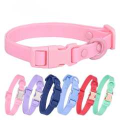 Macaron Colored Pet Collar Rust-Proof PVC Coated Webbing PVC Wrapped Tape Dog Collar Waterproof Custom PVC Dog Collar