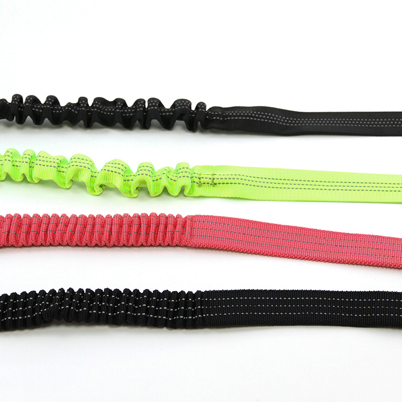 2024 Custom Colorful Polyester Elastic Webbing Bungee Elastic Band For Dog Pet Lead Leash Polyester Elastic Leash