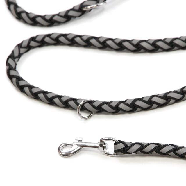 Custom Reflective Dog Leash 1.5-2.5m Length With Reflector Pet Leashes Rope Polyester Pet Dog Leash With Hooks Foam Handle